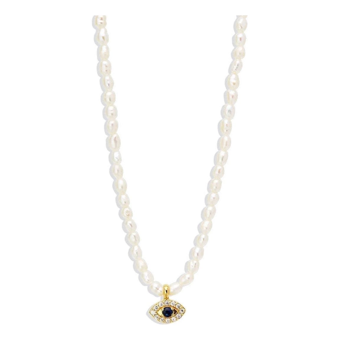 NY Pearl Necklace with eye pendant